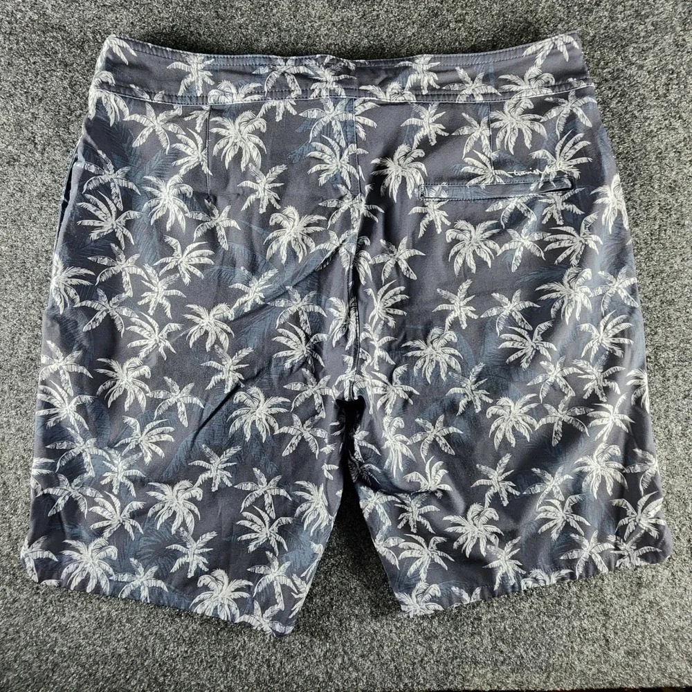 TravisMathew‎ Mens Navy Palm Tree Board Shorts Swim Trunks 1MU553 Size 33